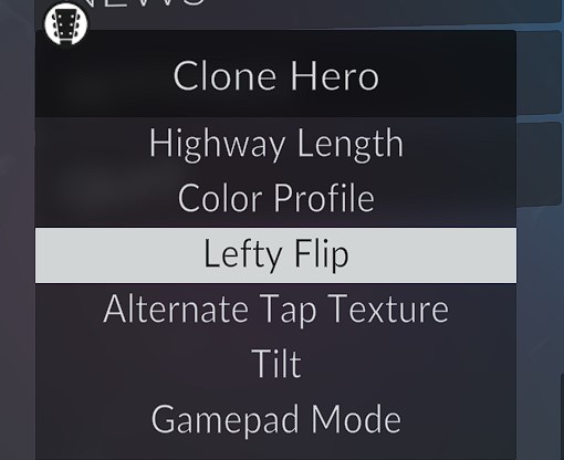 Profile menu