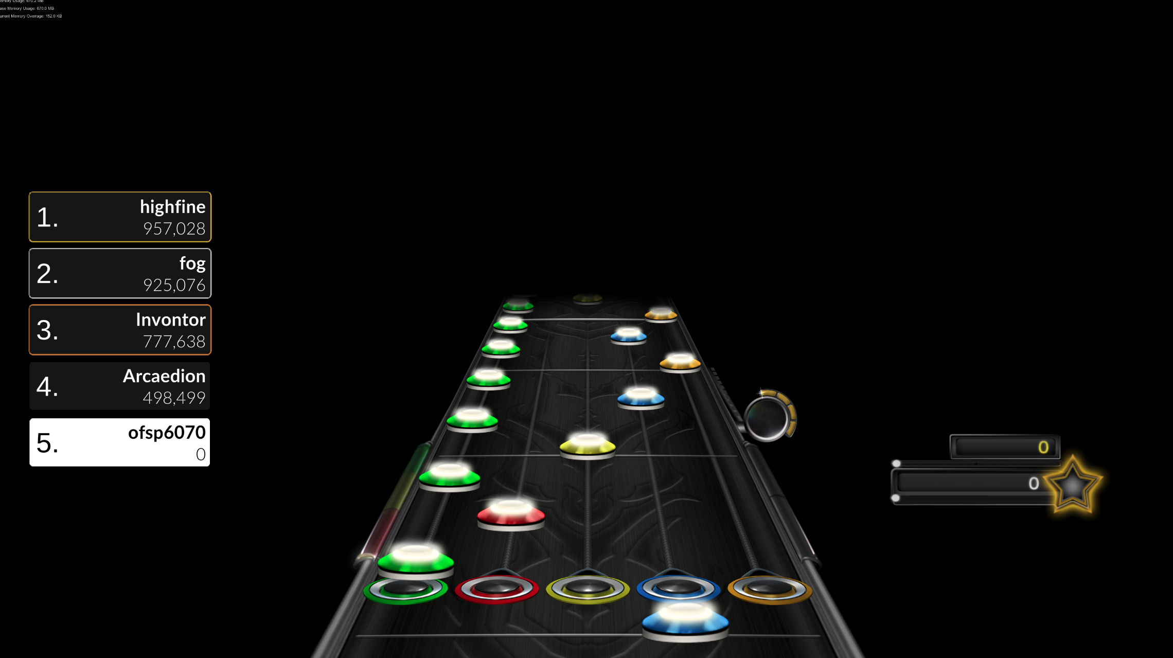 guitar gameplay leaderboards